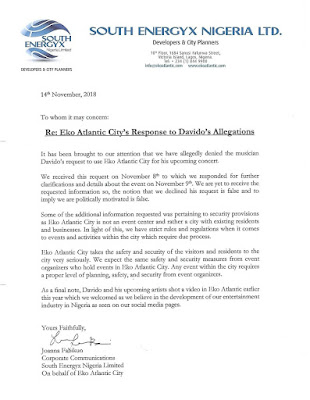 Eko Atlantic Releases Statement On Allegations By Davido: Singer Reacts Eko Atlantic Releases Statement On Allegations By Davido: Singer Reacts