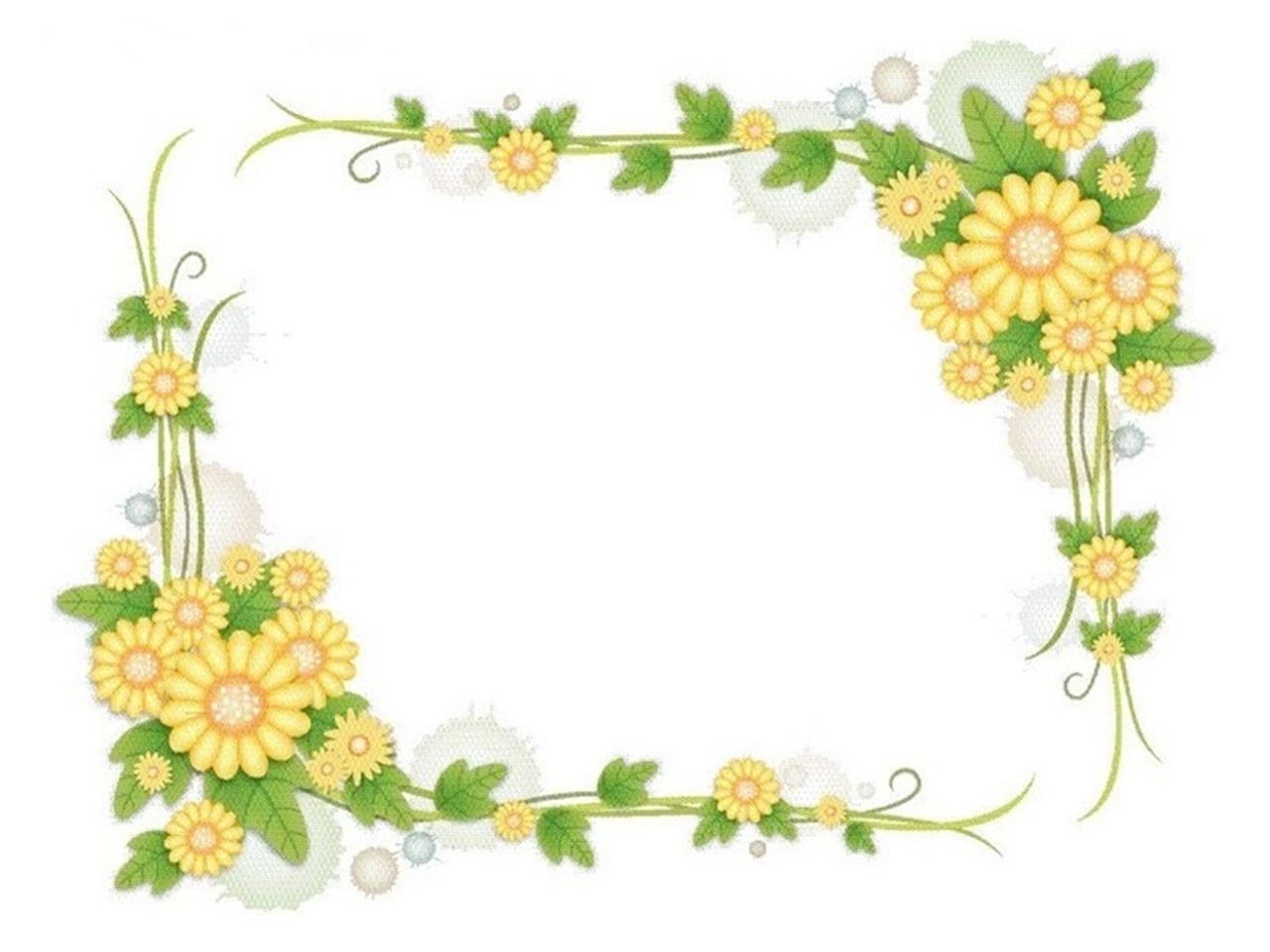 green leaf and flower border PPT background green leaf and flower border PPT background