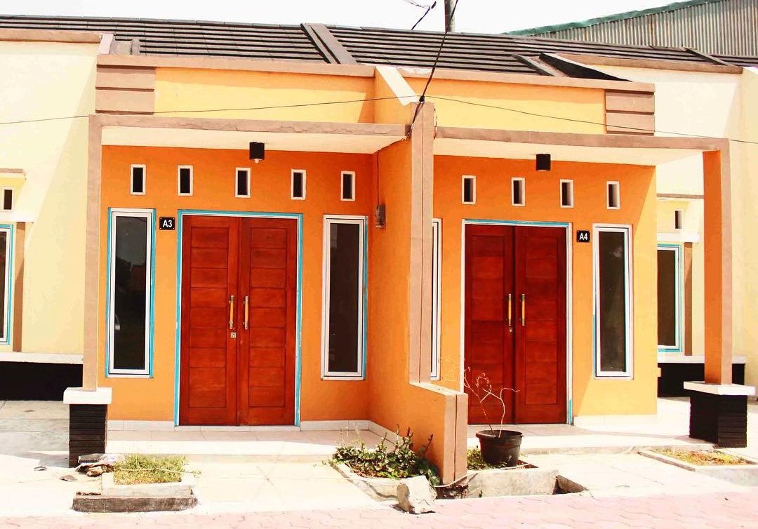 43 Gambar rumah minimalis cat orange