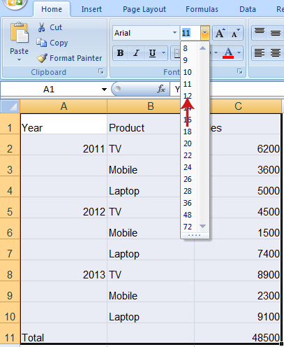 كيفية عمل جدول على Excel