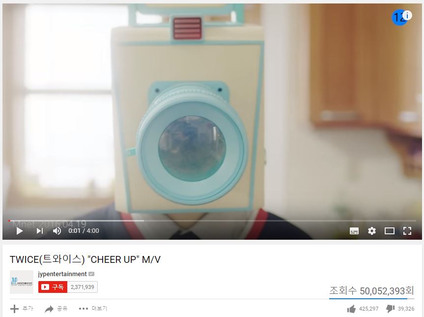 Cheer Up 아이돌 최단시간 5천만 돌파 | 인스티즈