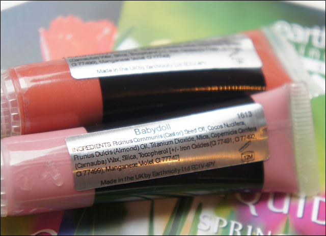 Earthnicity Liquid Lips Babydoll and Guava Review Ingredient List