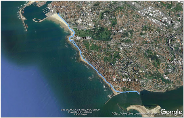 Mapa de la ruta Matosinhos a Foz do douro Mapa de la ruta Matosinhos a Foz do douro
