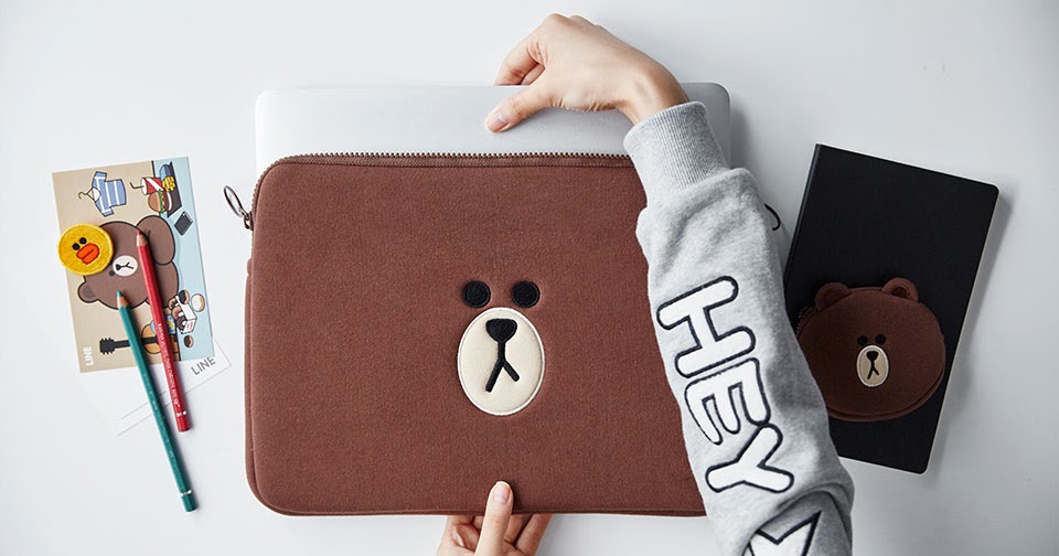 LINE FRIENDS Laptop Sleeve Notebook Zipper Case Bag for MacBook Pro