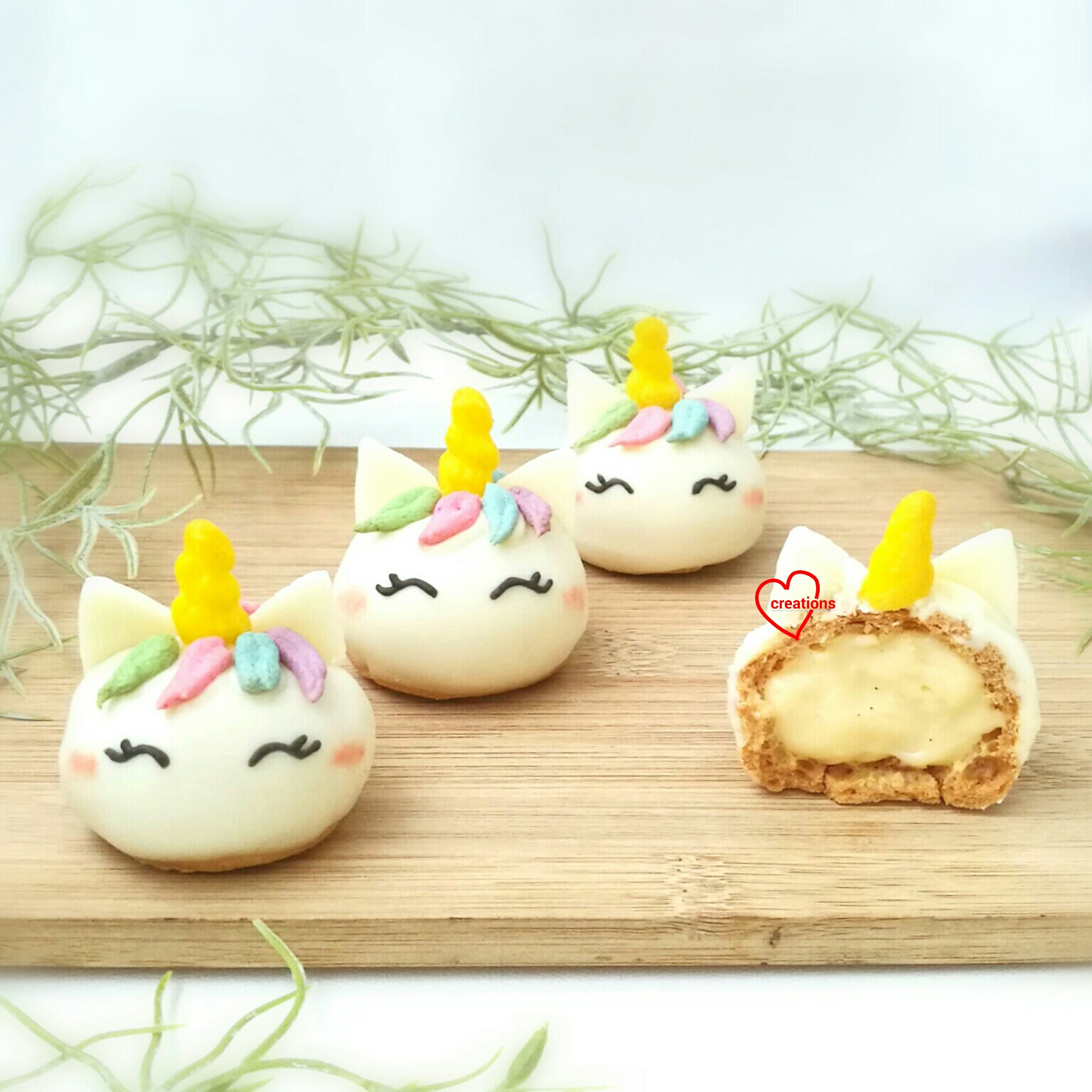 Loving Creations for You Rainbow Unicorn Vanilla Choux Pastry
