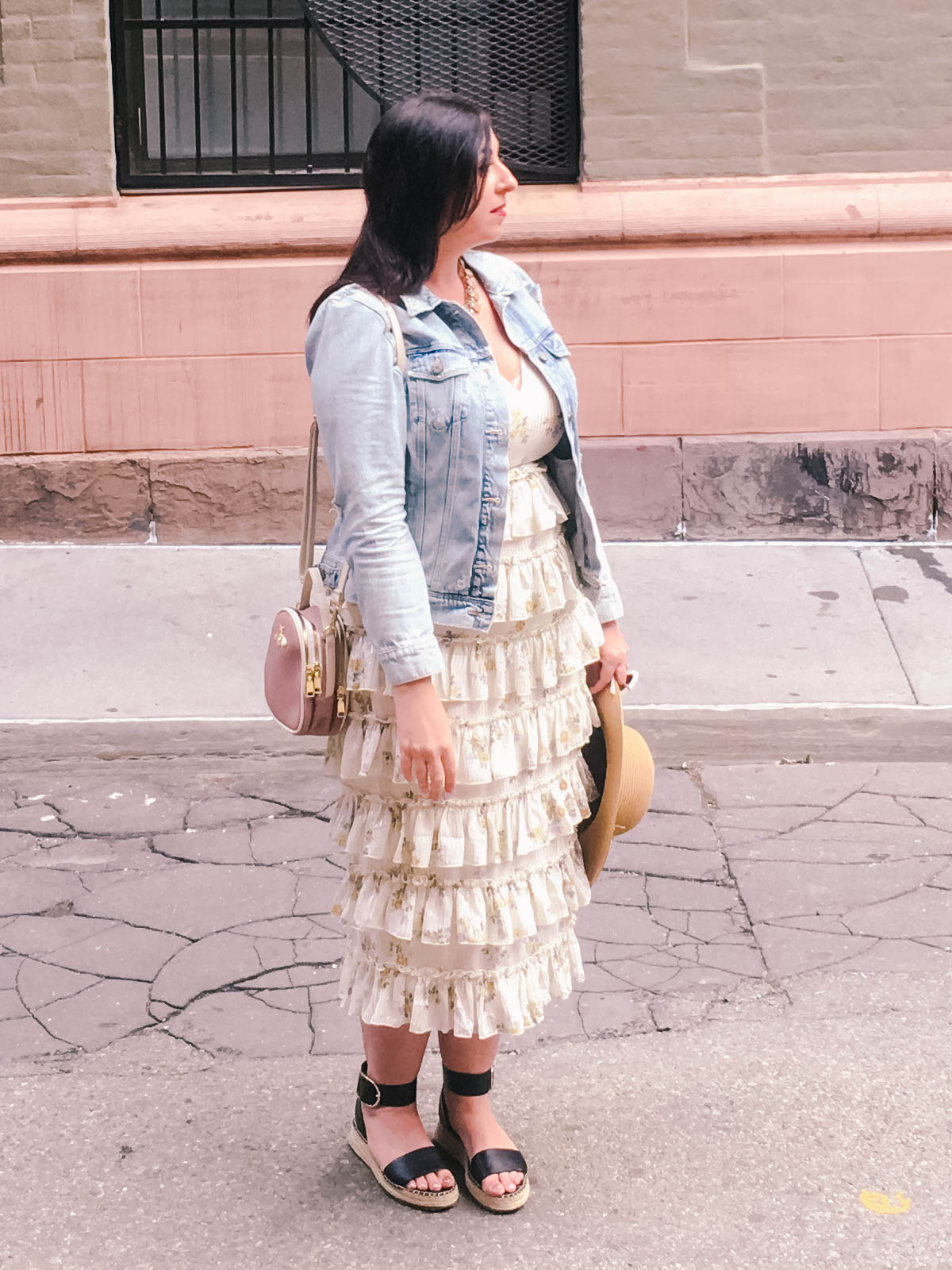 OOTD: Romance is back :: Romantic Dress Options for Spring and Summer featuring the Wayf Darlene Tiered Ruffle Dress :: Effortlessly with Roxy