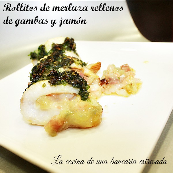 Rollitos de merluza con gambas