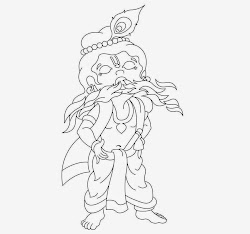 lord krishna drawing coloring colour sketch template