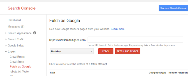 how to include live Url for Fetch as google