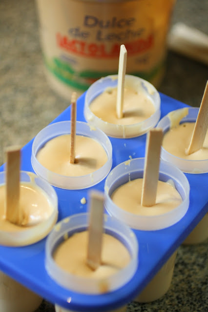 Paletas de Dulce de Leche y Banana lactolanda