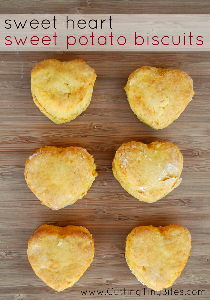 Sweet Heart Sweet Potato Biscuits- Delicious, healthy recipe for a Valentine breakfast or snack for kids. Get some vegetables in when you can!