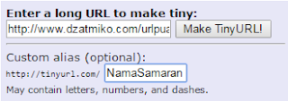 tinyurl dengan nama samaran Cara Memperpendek URL Dengan Mudah