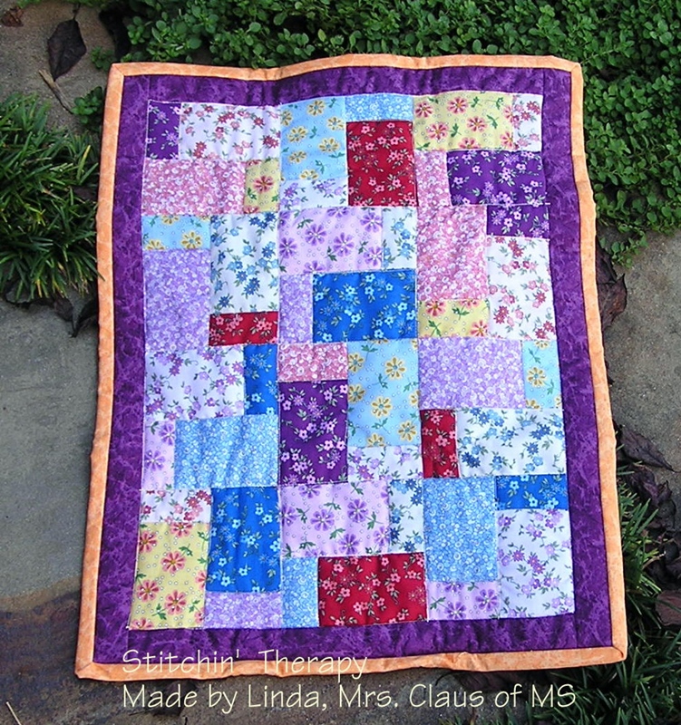 Double Sliced Layer Cake....doll quilt! 