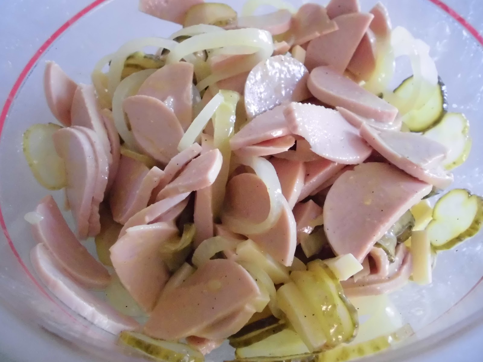 Wambertinos Rezeptwelt: Fleischwurst-Käse-Salat