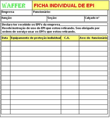  ficha de EPI