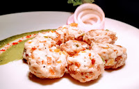 Garnished Tandoori Stuffed mushroom Recipe