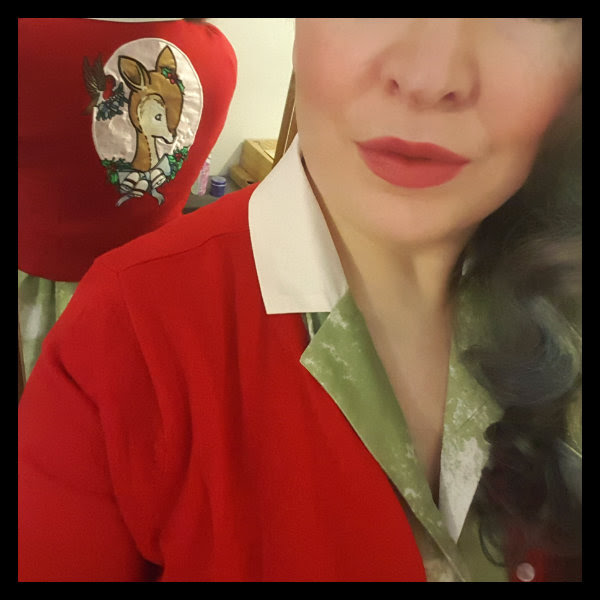 wearing hell bunny red noelle cardigan wearing hell bunny red noelle cardigan
