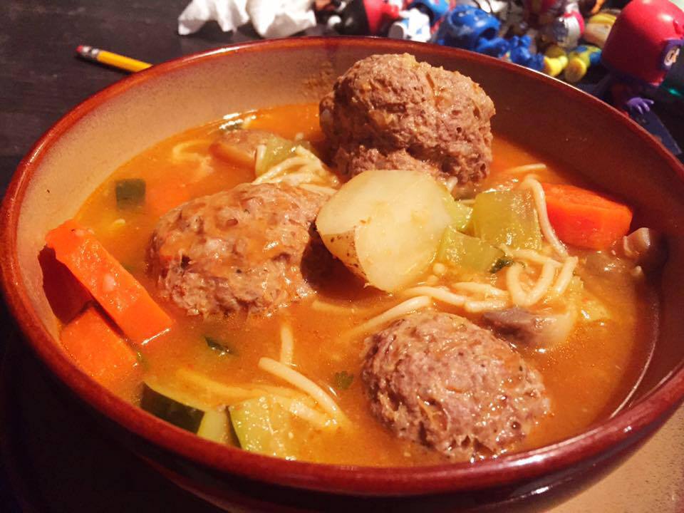 Sofrito In My Soul A Spoonful of Sofrito Meatball Soup/Sopa de