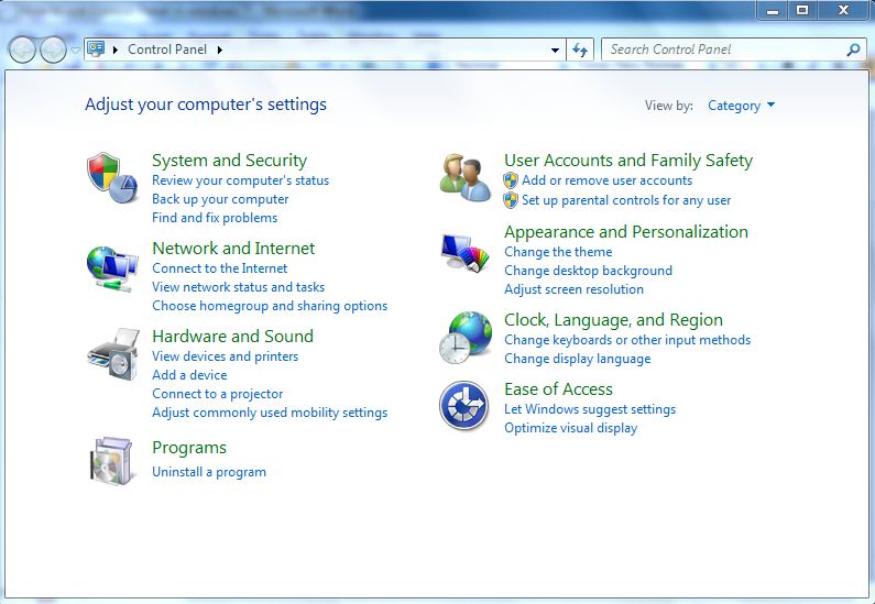 How to use Control Panel in windows 7? ~ Link 2 Soft