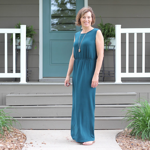 Butterick 6330 Maxi dress in rayon jersey from Style Maker Fabrics.