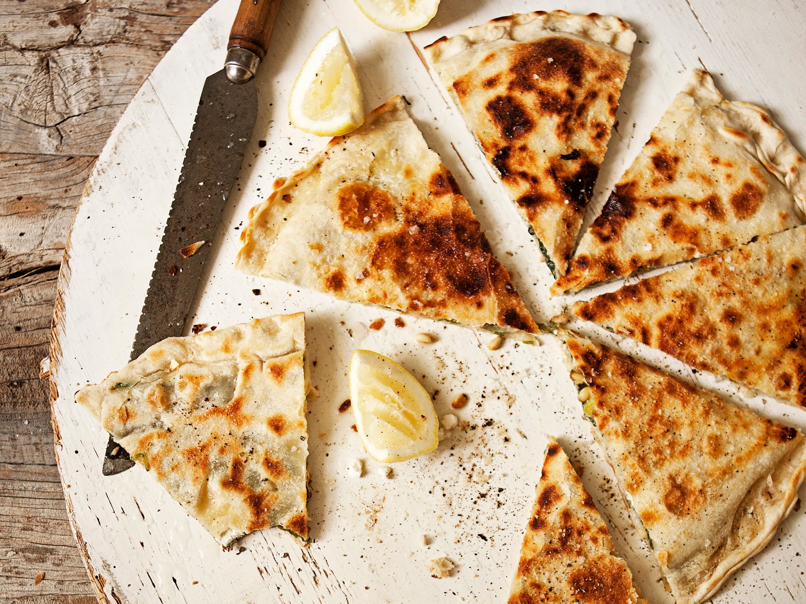 Spinach, pine nut and feta gozleme recipe LEBANESE RECIPES