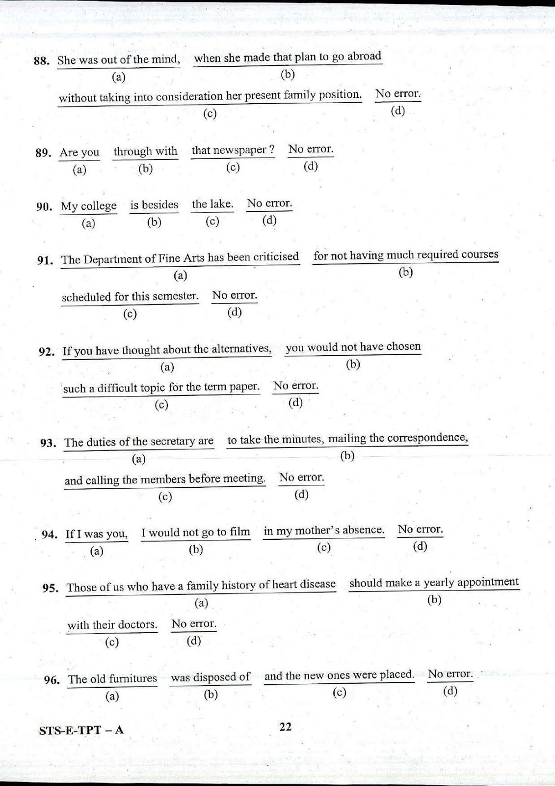 UPSC CDS II 2017 Entrance Exam English question paper UPSC CDS II 2017 English question paper