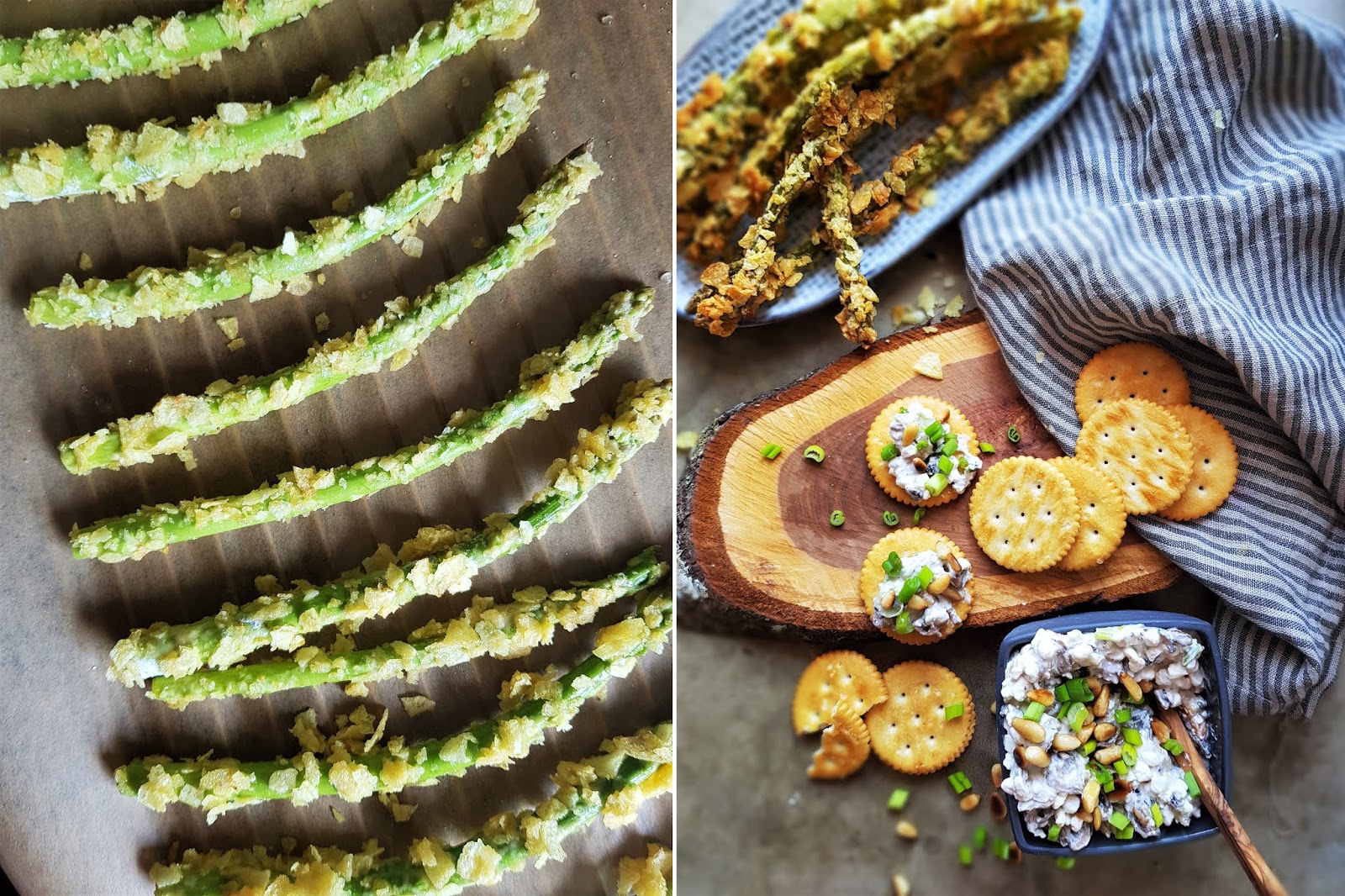 [Werbung] Grüner Knusperspargel und Champignon Frischkäse Creme ...
