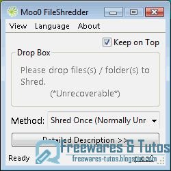 Moo0 FileShredder : un logiciel gratuit pour effacer définitvement vos données