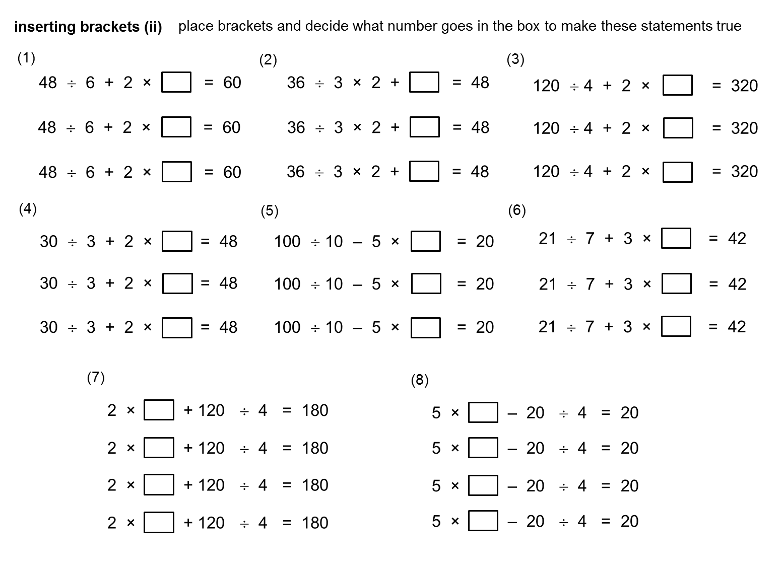 MEDIAN Don Steward mathematics teaching inserting brackets