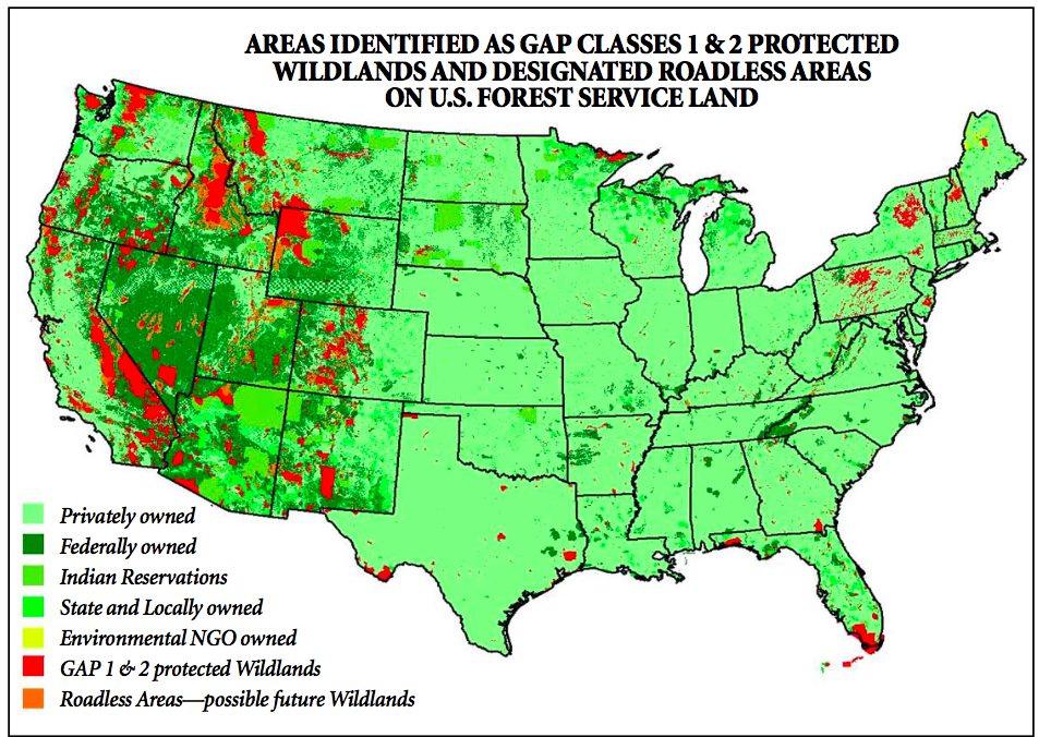 Biodiversity And Wildlands Project - Designated Roadless Areas On US Forest Sercie Land 