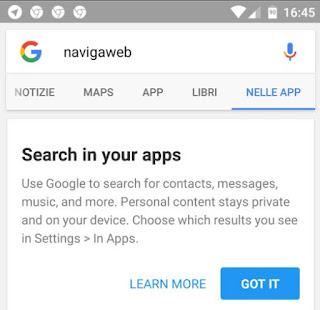 Cercare dati dentro Android