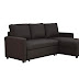 ACME Hiltons Charcoal Linen Sectional Sofa with Sleeper and Storage