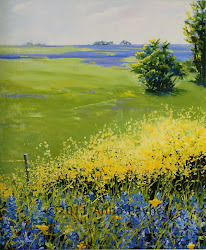 field wildflowers oil paintings texas canvas wrapped artist payne anna artists