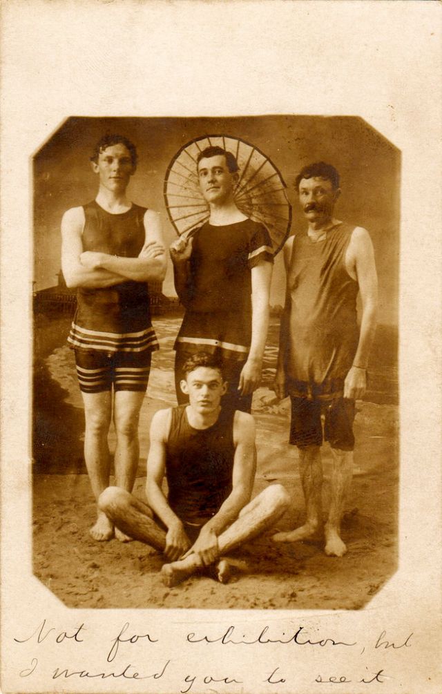 Edwardian Male Bathing Suit Styles 26 Funny Vintage Photos of Men in