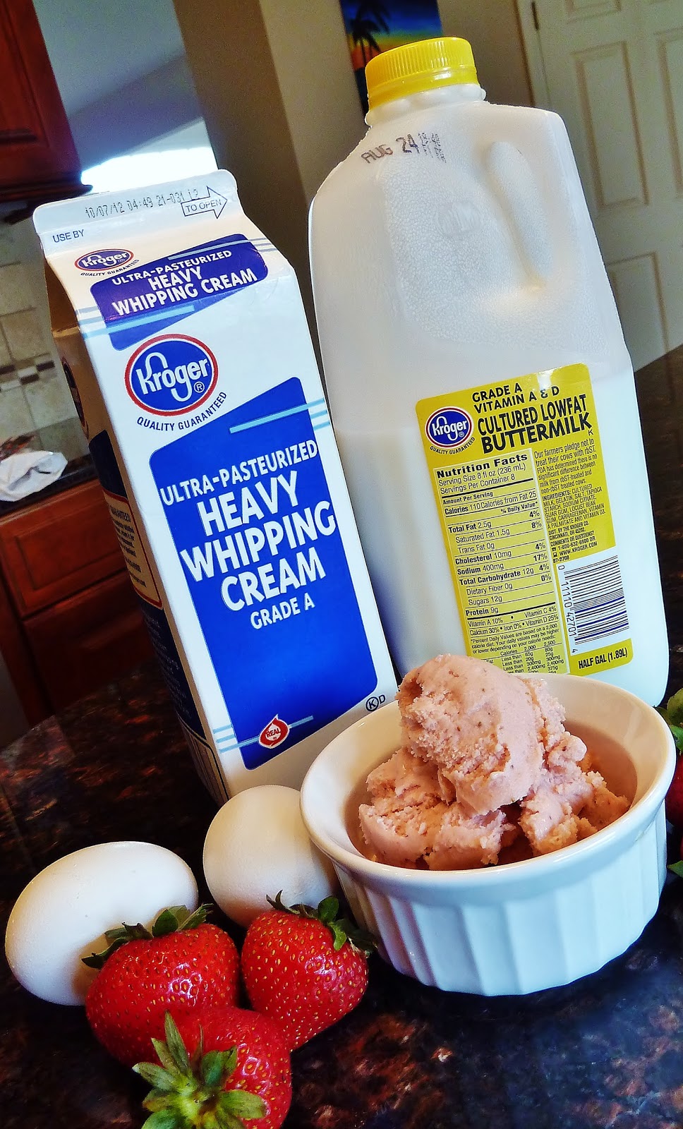 Christine's Kitchen Chronicles Strawberry Buttermilk Ice Cream