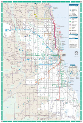 chicago map, road map, used for the great urban race