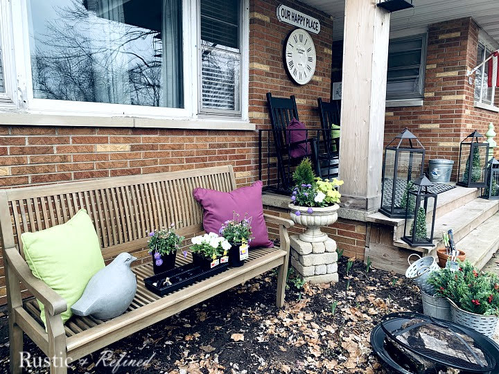 Gorgeous front porch decorated for Spring
