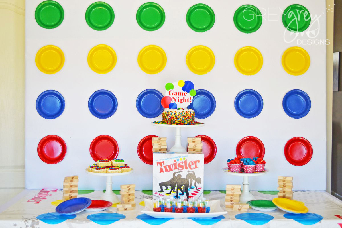 Greygrey Designs My Parties Family Game Night Party With Hasbro