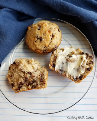 These cherry chip muffins taste like a treat, but are really pretty good for you. They are a great way to use up some of that sourdough starter too!
