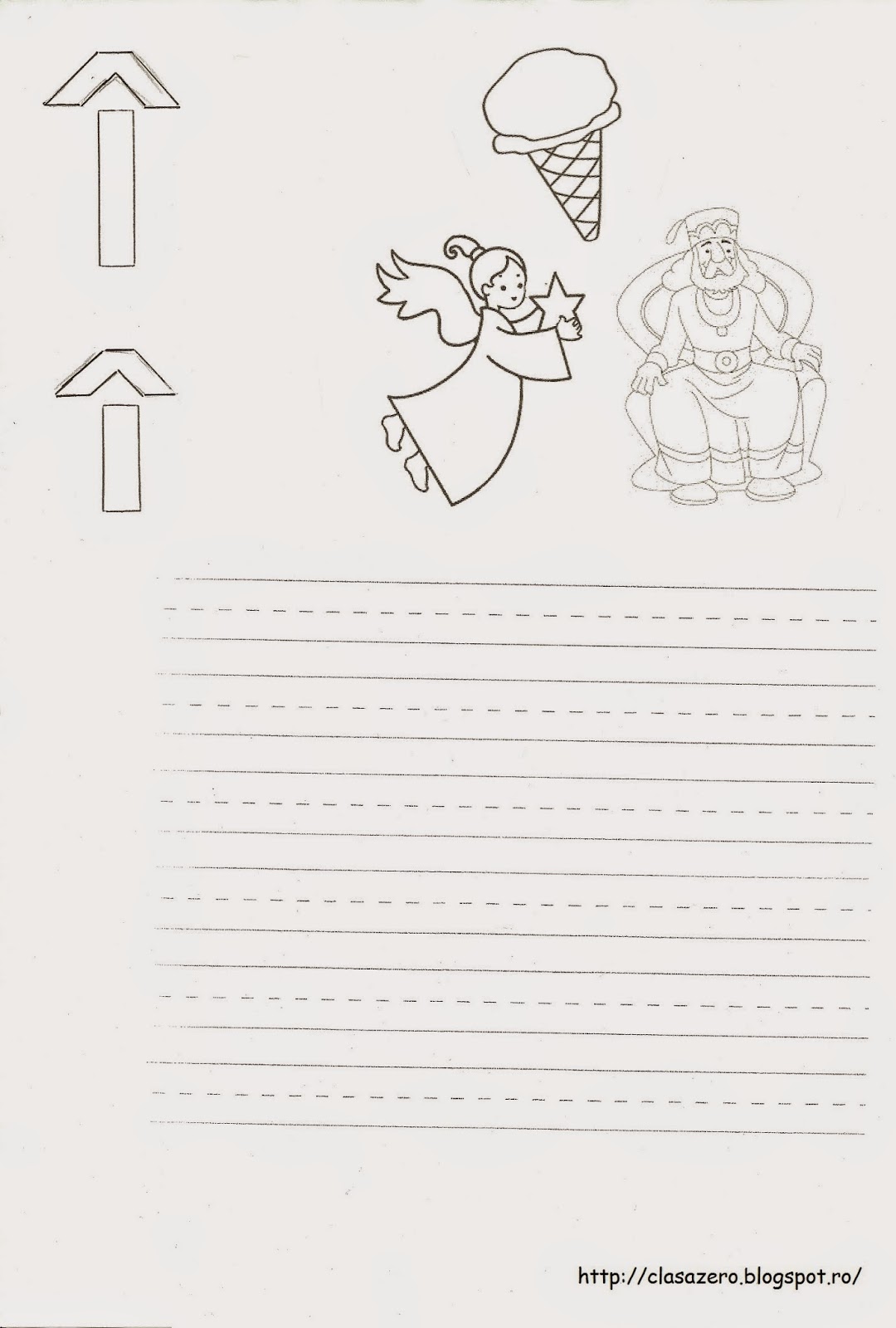 Clasa pregatitoare: Fisa de lucru litera Î clasa pregatitoare - trasare