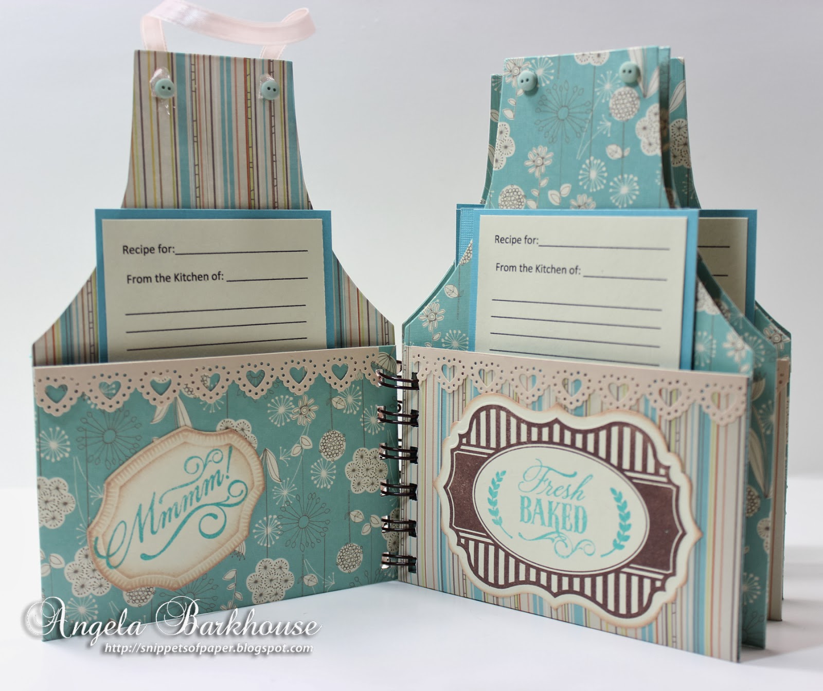 Snippets of Paper Apron Recipe Book Home Bakery Labels clear stamps