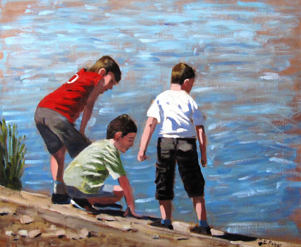 Mae Au Bord De L Eau Karol Reber: Enfants au bord de l'eau