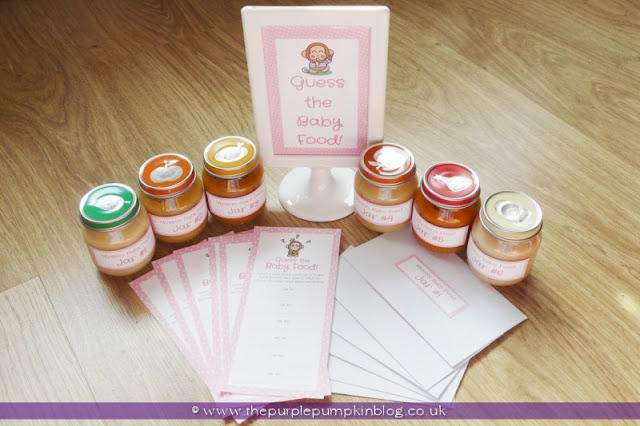 Guess The Baby Food Game for a Baby Shower at The Purple Pumpkin Blog