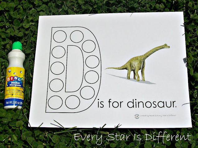 D is for Dinosaur Do-a-Dot Page