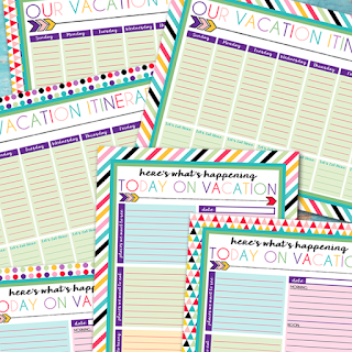 Free Printable Daily and Weekly Vacation Calendars | Six Designs | Instant Downloads