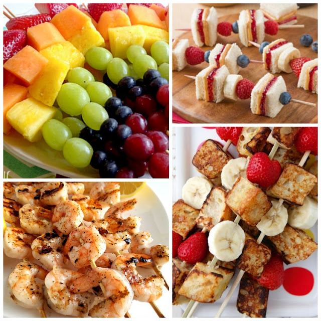  Kabobs for Kids. Healthy skewers, featuring fruit, veggies, sandwiches, snacks, and main dishes. Spruce up your presentation and your kids may just try some new foods!