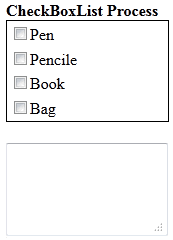 CheckBoxList Output CheckBoxList Output in ASP