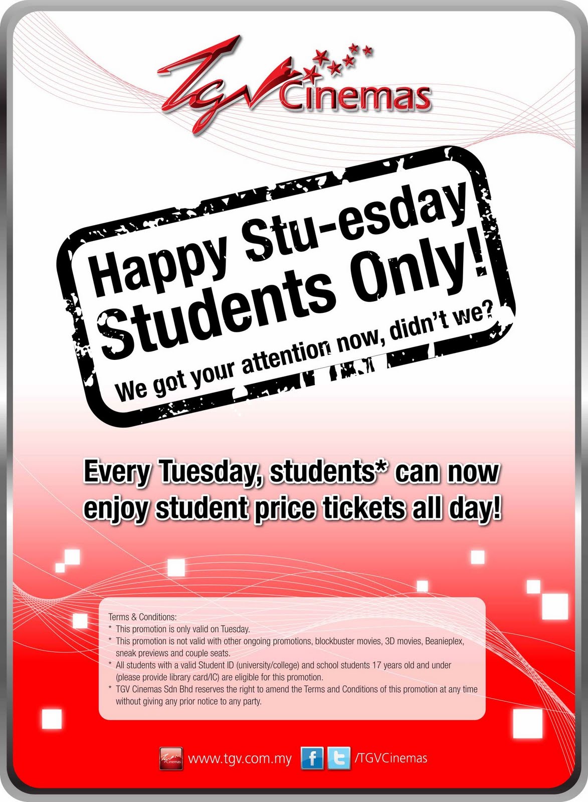 BestLah TGV Cinemas Happy Stuesday Enjoy Student Price Tickets All