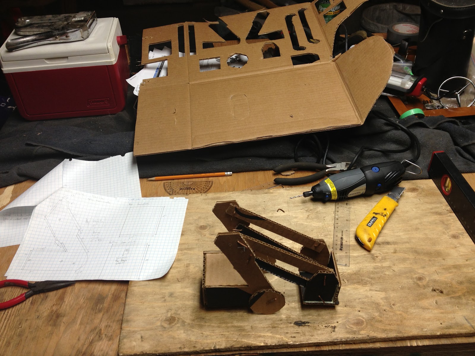 KINECTing to the future Cardboard prototyping; because metal and wood