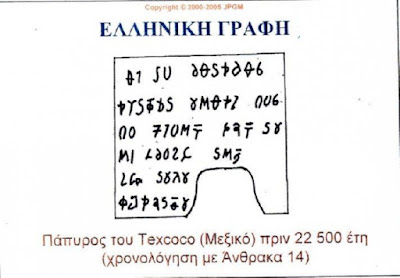 Ελληνική Γραφή 22.500 χρονών στο Μεξικό ! ! !  